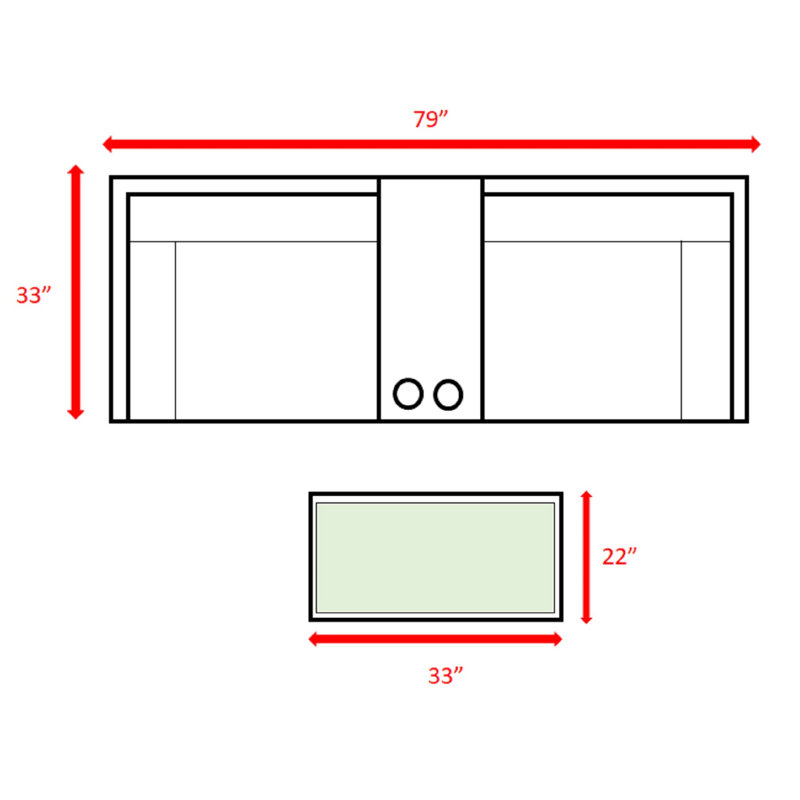 Ensemble de conversation en osier pour 2 personnes avec coussins Mae, L 33 po x l 22 po x H 18 po
