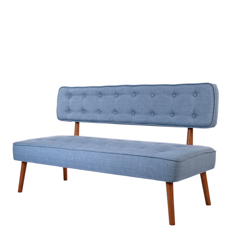 Polyester Upholstered Bench, Indigo Blue