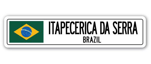 Panneau de signalisation en aluminium Itapecerica Da Serra, drapeau du Brésil, H 6 po x l 24 po x P 1 po