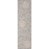 Corolla Floral Handmade Tufted Wool Natural/White Area Rug