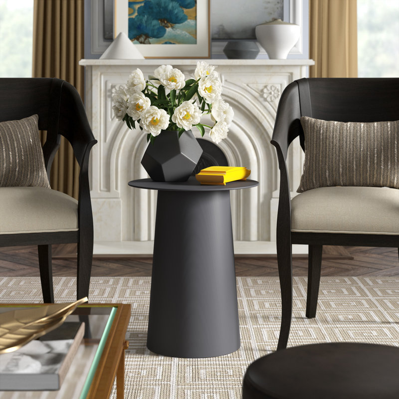 Circula End Table, Putty, 12" H x 15" W x 15" D