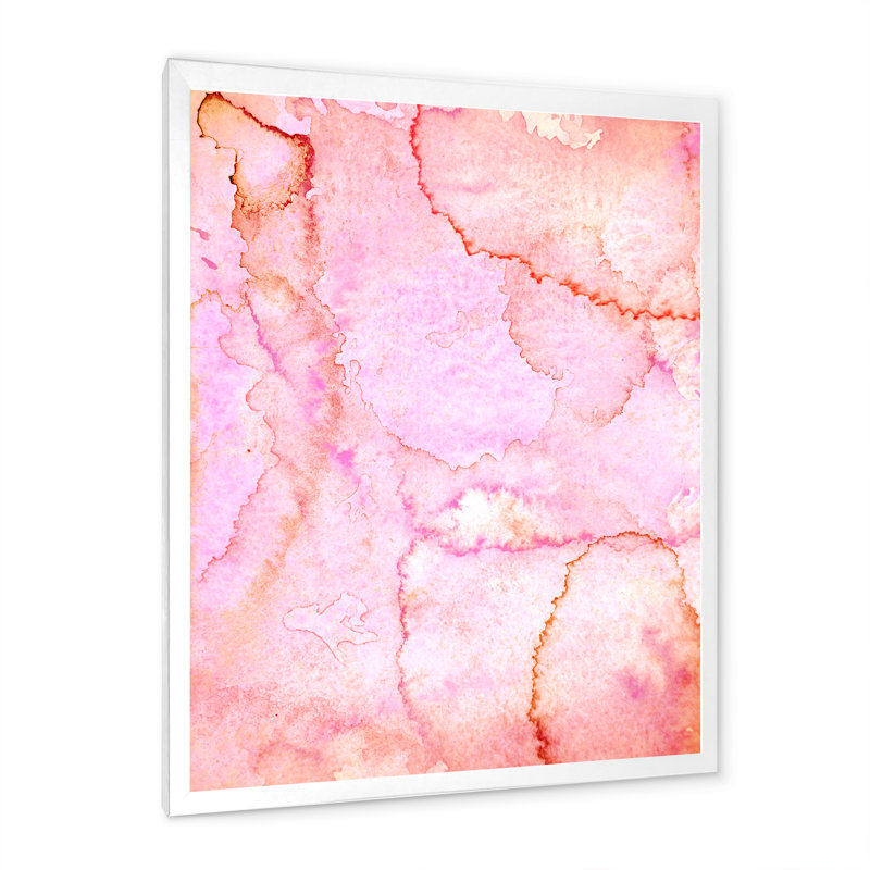 Rose et orange, reproduction d'art sur toile moderne, H 36 po x l 24 po x P 1 po, Toile avec cadre flottant blanc