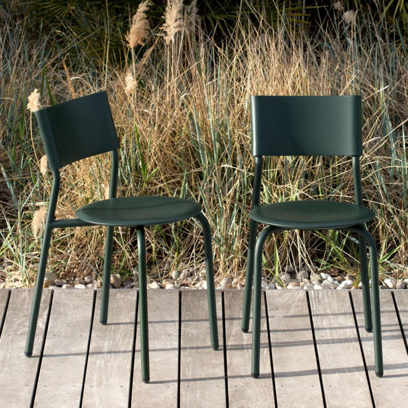 Midi Outdoor Dining Side Chair, Forest Green