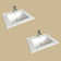 The Renovators Supply Inc. 18.31'' Gloss Vitreous China Square Bathroom Sink with Faucet and Overflow