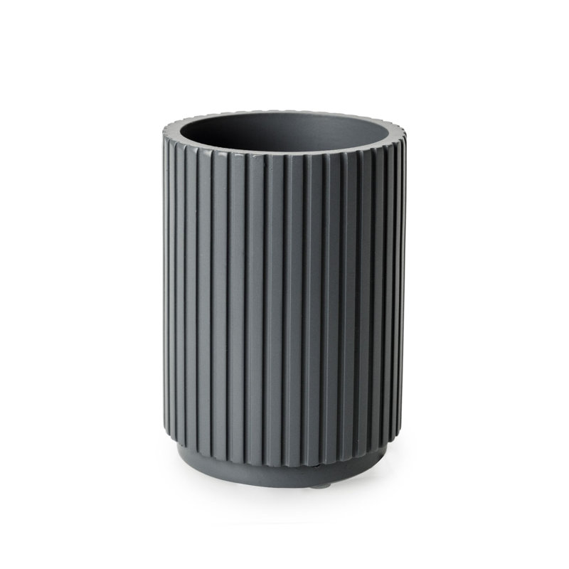 Blue Canyon Polyresin Bathroom Accessory Set, Grey
