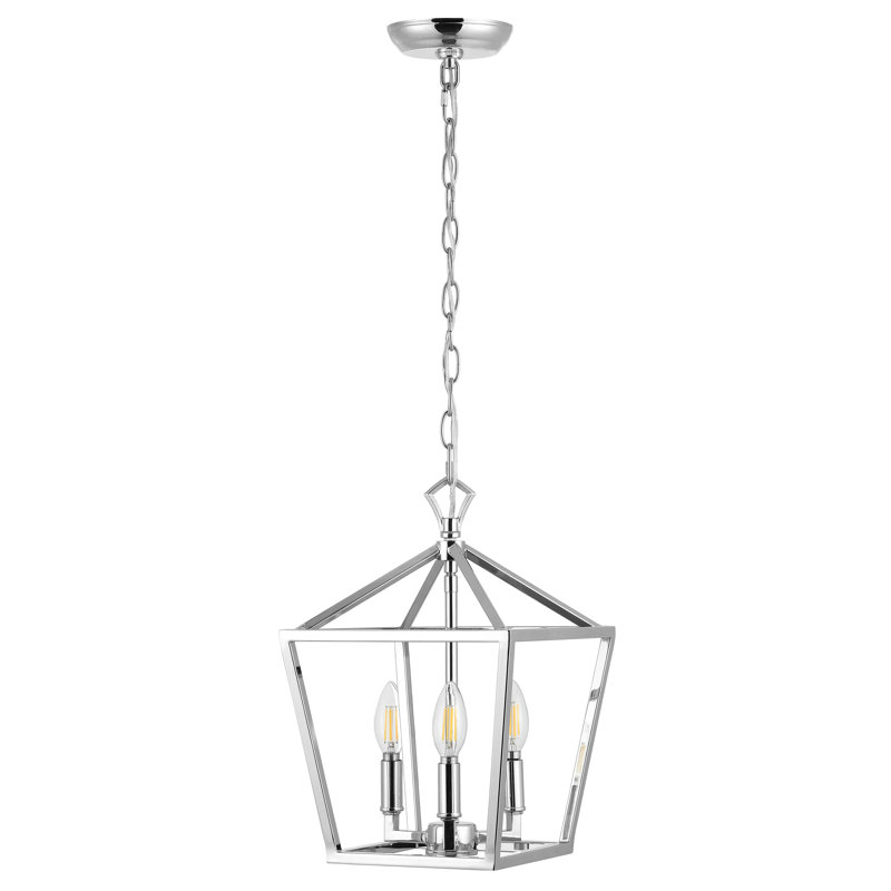 Lustre géométrique à 3 lumières Kay, Chrome