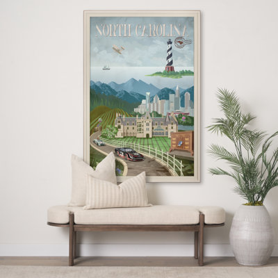 North Carolina a Framed Art Print Matted under Glass