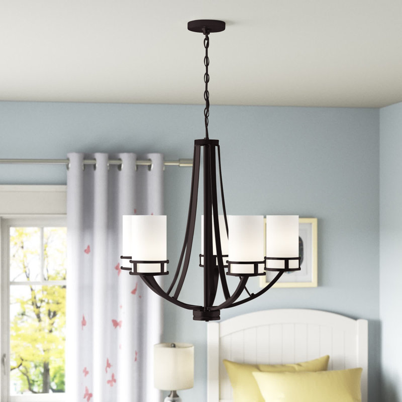 Robie Five Light Chandelier from Generation Lighting , Midnight Black, Not Energy Star, No