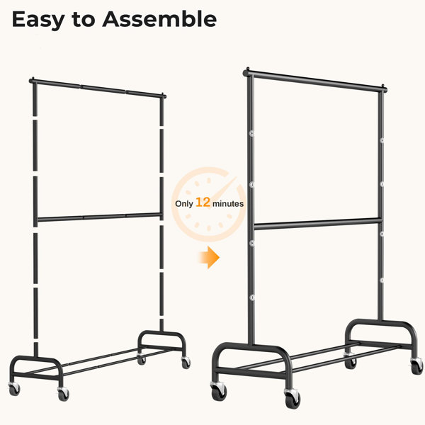 Austin Xl Rack Trent Austin Design Heavy Duty Double Rod Clothes Rack, Rolling ...