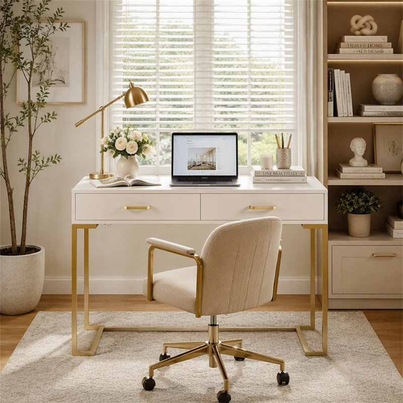 Bureau d'ordinateur de 99 cm avec tiroirs, bureau d'écriture moderne, bureau d'étude