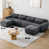 Tissu gris foncé
