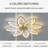 35Inches Ceiling Fan With Lights Remote Control Dimmable LED, 6 Gear Wind Speed Fan Light , 1/2/4H Timing-1967400743-1967400742