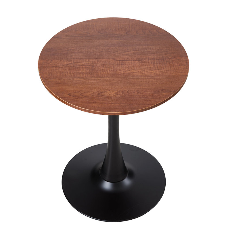 Metal Base Dining Table, Natural Wood/Black
