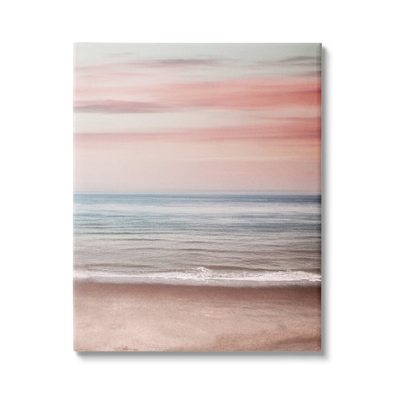 «Ba-073», reproduction encadrée de «Pastel Shore Sunset on Canvas» par Lil 'Rue, H 20 po x l 16 po x P 1,5 po