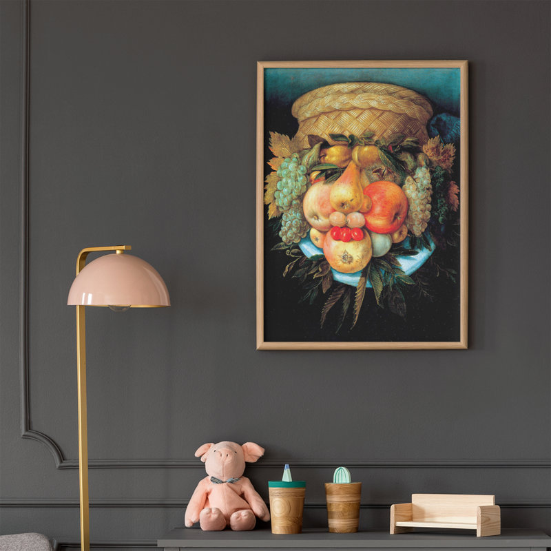 Tête réversible avec panier de fruits par Giuseppe Arcimboldo, reproduction d'art sur toile, œuvre d'art peintre italien