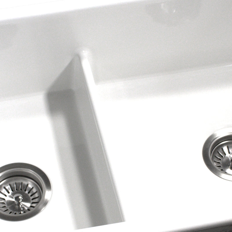 Nantucket Sinks 60/40 Dualmount Fireclay Sink Wellfleet-31OSW