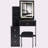 29.2" Small Size Left Bedside Cabinet Vanity Table + Cushioned Stool, Large Sliding, Touch Control, Tri-Color Switching, Brightness Adjust LED Mirror, High Capacity Storage, Suitable For Small Space-160305596