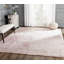 Tapis tibétain ivoire / rose en viscose / coton tissé à la main à motif damassé Andraz-123470385