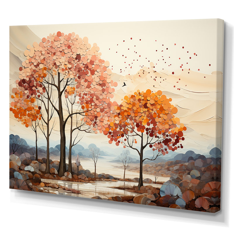 Collage de sapins discrets, Toile tendue, H 34 po x l 44 po x P 1,5 po