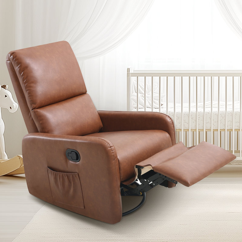 Fauteuil inclinable, oscillant et pivotant pour adultes, Brun