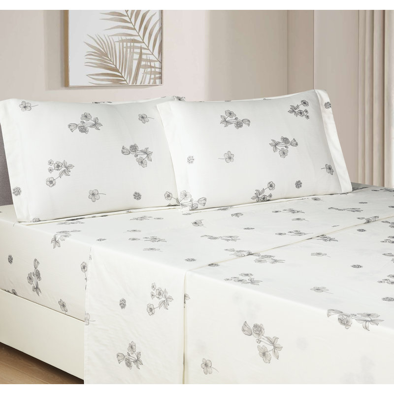 Shanon Premium 100% Cotton Sheet Set With Pillowcases, Full Sheet Set with 2 Pillowcases