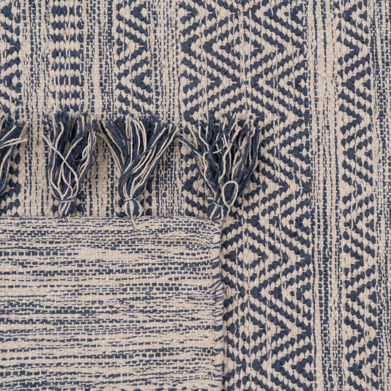 Roddickton Hand Woven Beige/Blue Rug, Rectangle 120 x 180cm