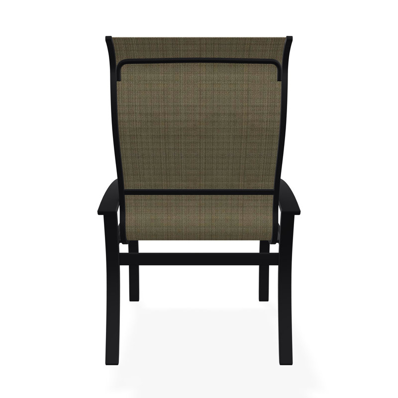Belle Isle Outdoor Dining Armchair, Elevation Stone, Black