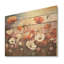 «White Crimson Flower S Embrace», art mural en bois sur bois de pin naturel-101402750
