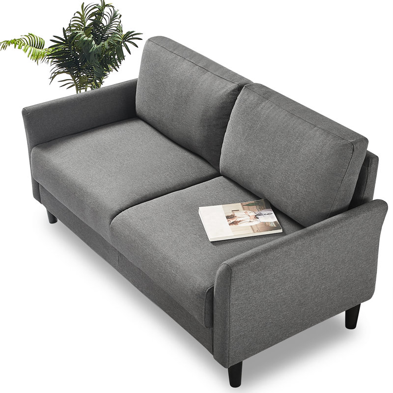 Asiha Upholstered 52.7'' Loveseat, Jackie & Josh Dark Grey