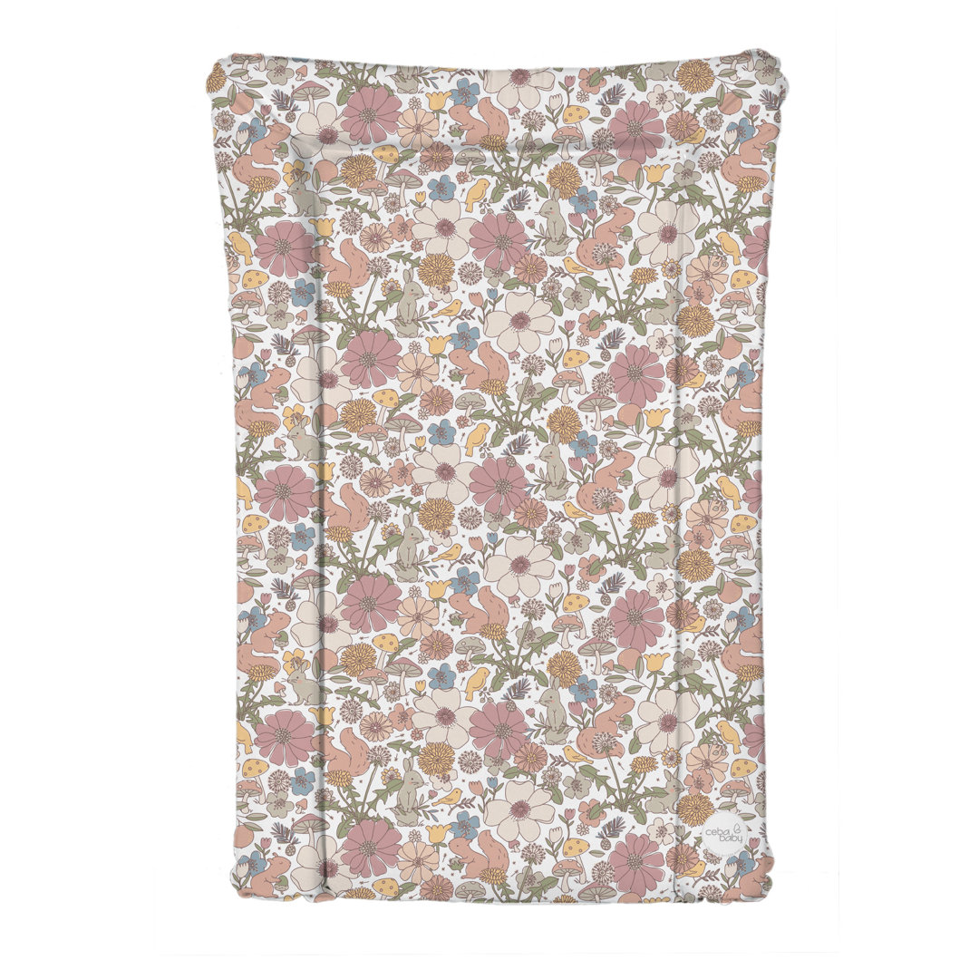 Deluxe Unisex Baby Waterproof Changing Mat with Raised Edges – Garden Flowers 46x73cm