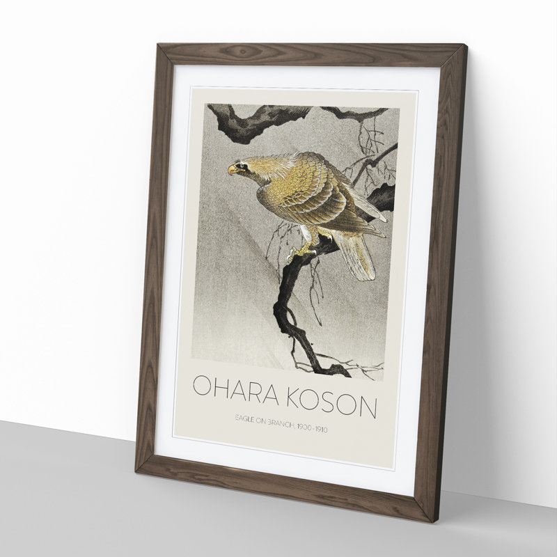Eagle in the Tree 1 Piece Single Picture Frame Wall Art, 36cm H x 27cm W x 2cm D, Walnut Framed