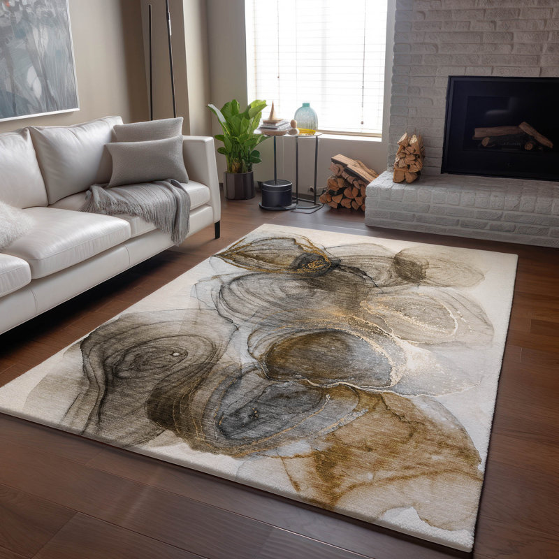 Cerrito Premium Machine Washable Cerrito AMF513 Brown Rug, Rectangle 9' x 12'