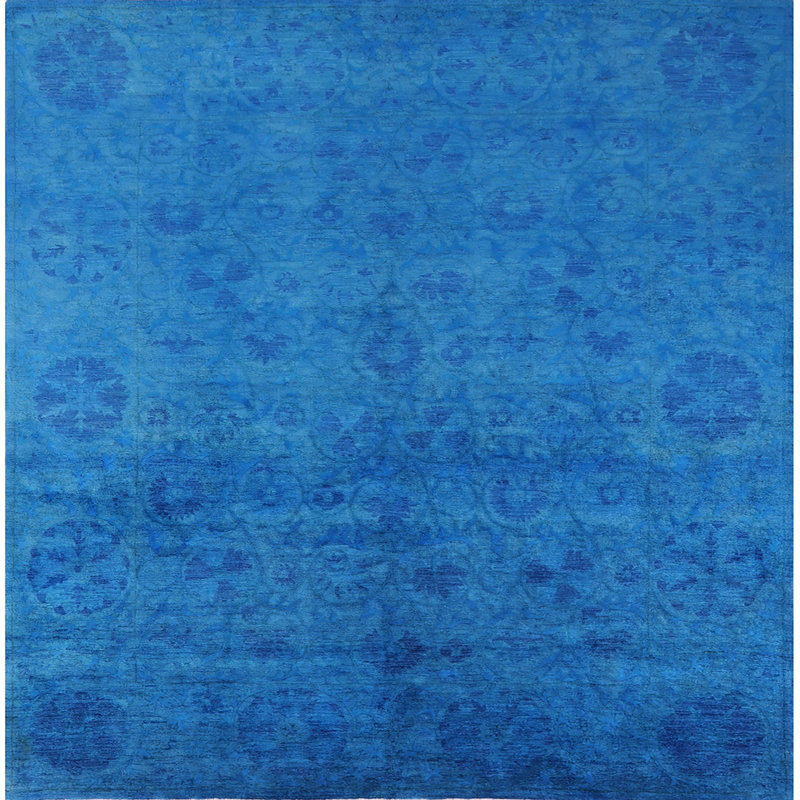 Tapis oriental bleu, Carré 6 pi