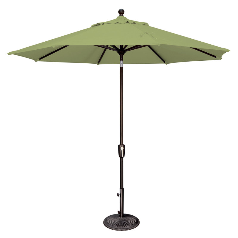 Parasol Market Sunbrella® 108 po Cannelle, Toile noire, Toile Sunbrella® ginkgo