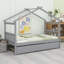 Lit en bois avec couchette-2020289608