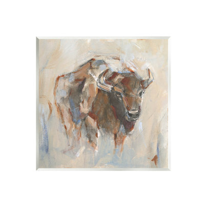 "Country Bison", coups de pinceau abstraits, art mural par Ethan Harper