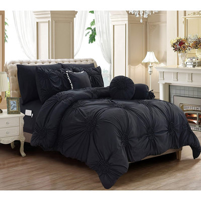 Ensemble de literie en microfibre 10 pièces toutes saisons avec draps et coussins décoratifs