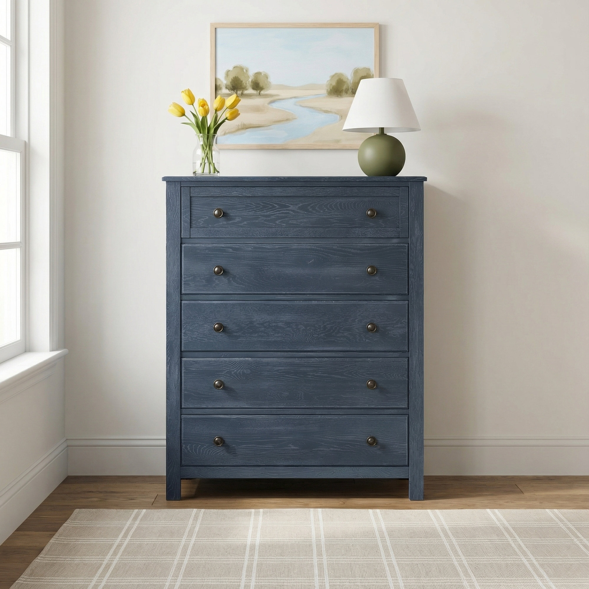 Lewin 5-Drawer Chest, Indigo