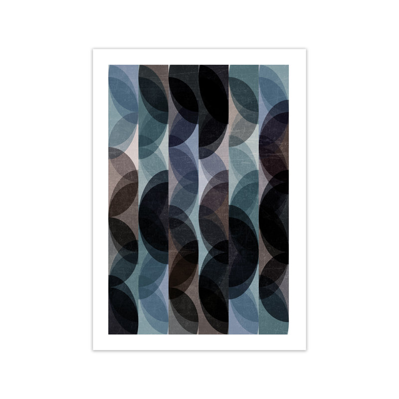 Blue Colourful Abstract B - Print, 30cm H x 21cm W x 1cm D, No Frame