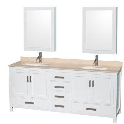 Sheffield 79" Double Bathroom Vanity Base Only
