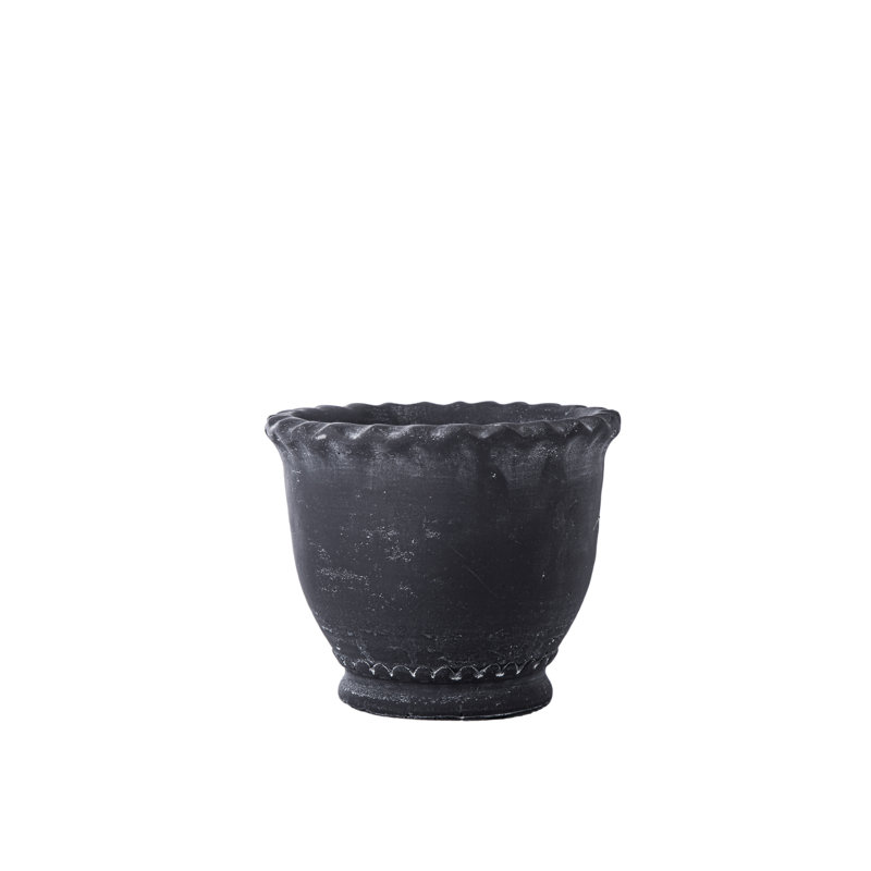 Pot de fleurs en béton Commer, Gris, H 5 po x l 6 po x P 6 po