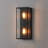 2‑light Outdoor Wall Lantern With Hammered Stone‑pattern Glass & Black Metal Frame