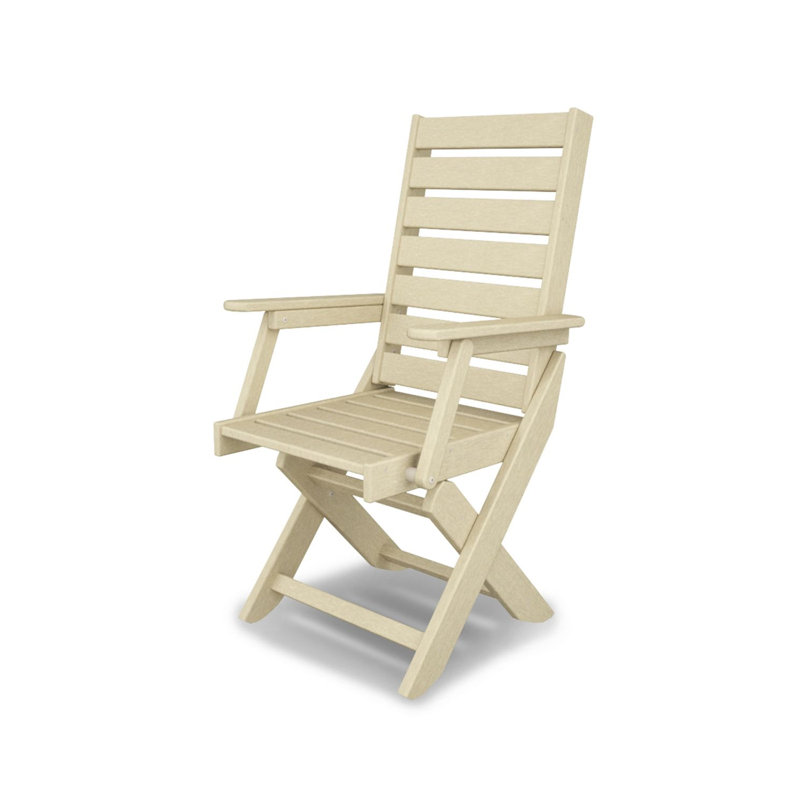 POLYWOOD Captain Folding Dining Chair, Sand
