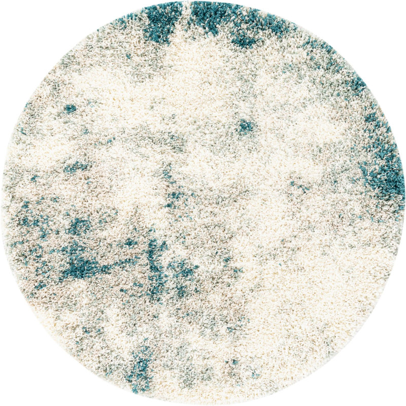 Performance Abstract Indoor Rug, Round 4'1"