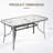 Patio Outdoor Table W/ 1.69″  Umbrella Hole, 30"x 55" Rectangular Tempered Glass Patio Dining Table For 6,  Outdoor Metal Furniture, All-weather Use, For Patio, Garden, Backyard, Poolside(gray)-1633159792