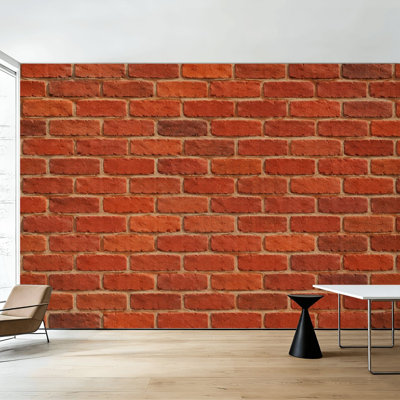 Peel and Stick Wallpaper Rustic Red Brick Wall Prints Varied Patterns Natural Wall Murals 100"H x 144"W Removable PVC Wall Paper Self-Adhesive Wall Decor for Bedroom Living Room Home Office