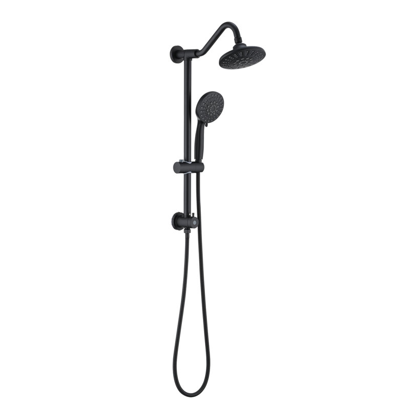 Système de douche double puissant, noir mat, élégance moderne pour une expérience de salle de bain surélevée