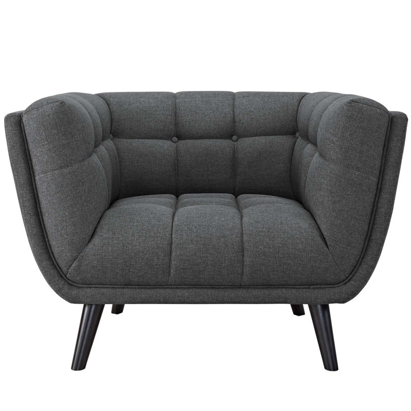 Modway Carson Carrington Karhula Upholstered Armchair Set, Gray Performance Velvet