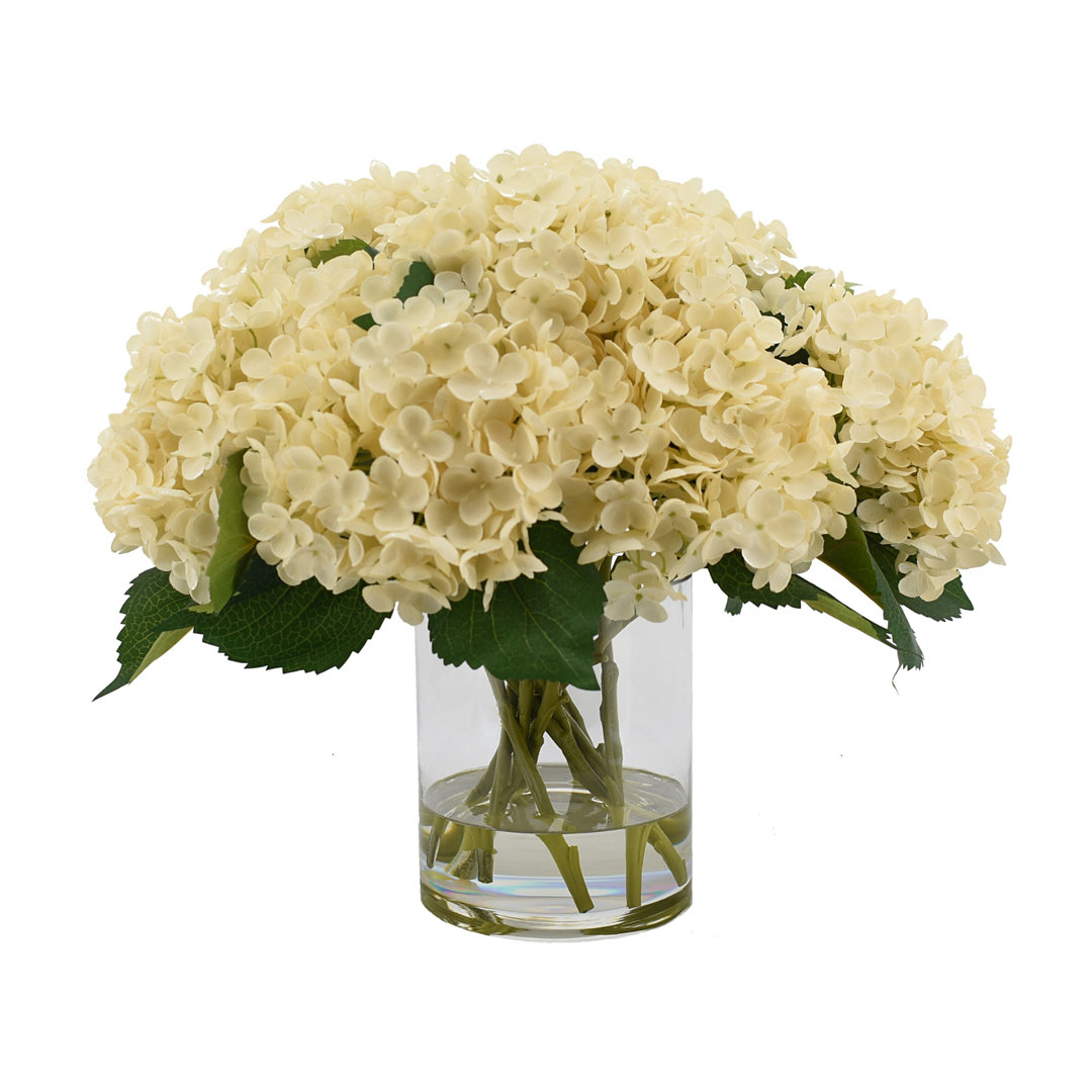 Polysilk Hydrangea Arrangement in Vase Willa Arlo™ Interiors