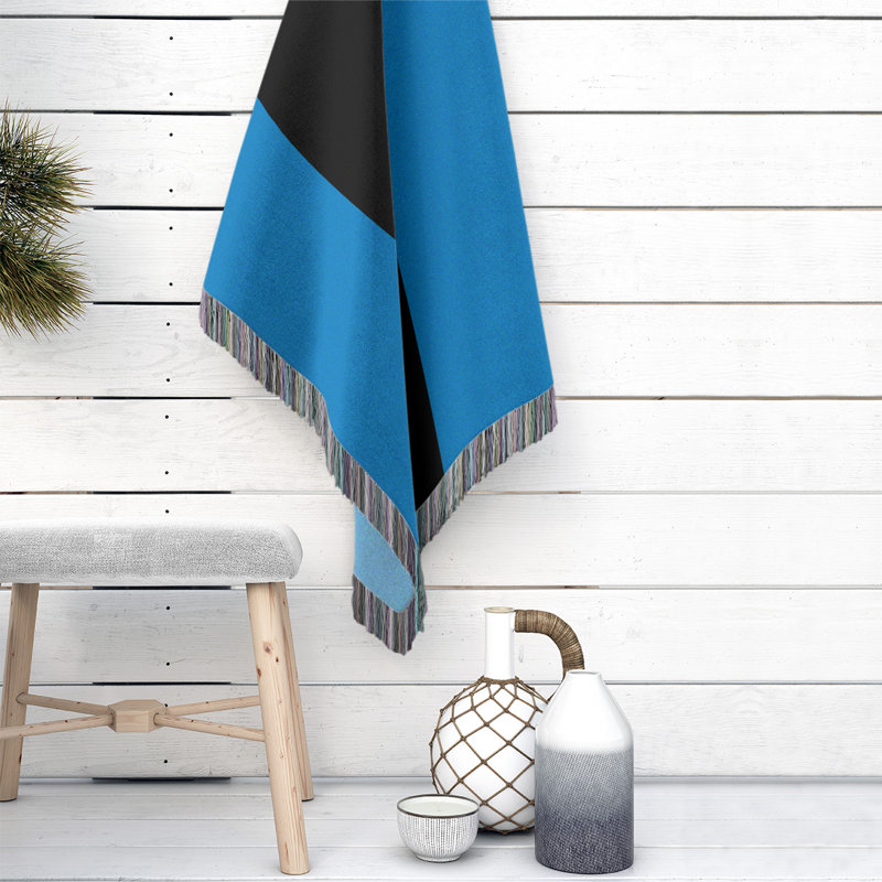 Couverture en coton Charlotte, l 50 po x L 60 po, Bleu / noir / bleu, Basketball Orlando